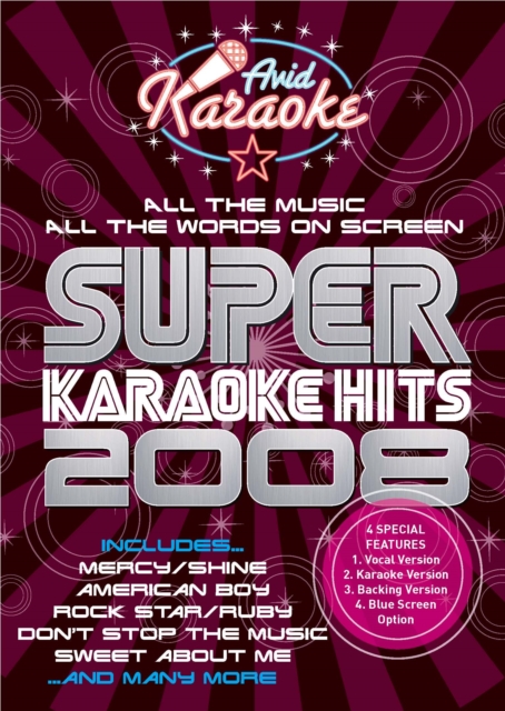 Super Karaoke Hits 2008, DVD  DVD