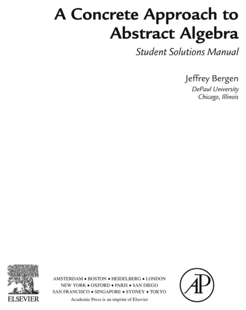 A Concrete Approach To Abstract Algebra,Student Solutions Manual (e-only), EPUB eBook