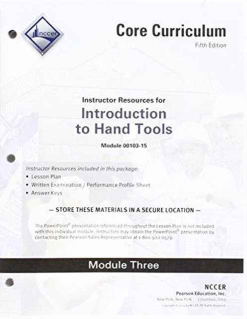 00103-15 Introduction to Hand Tools Instructor Guide, Paperback / softback Book