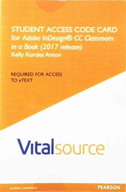 Access Code Card for Adobe InDesign CC Classroom in a Book (2017), Digital product license key Book