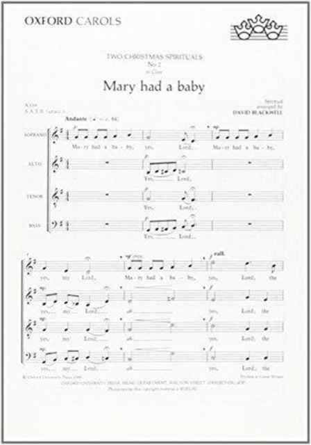 Mary had a baby, Sheet music Book