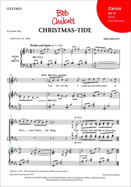 Christmas-tide, Sheet music Book