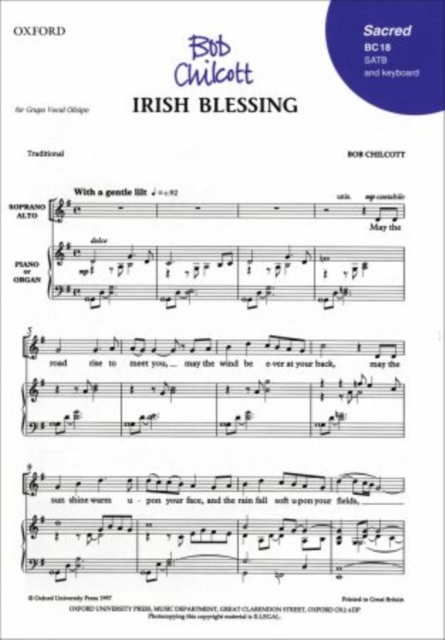 Irish Blessing, Sheet music Book