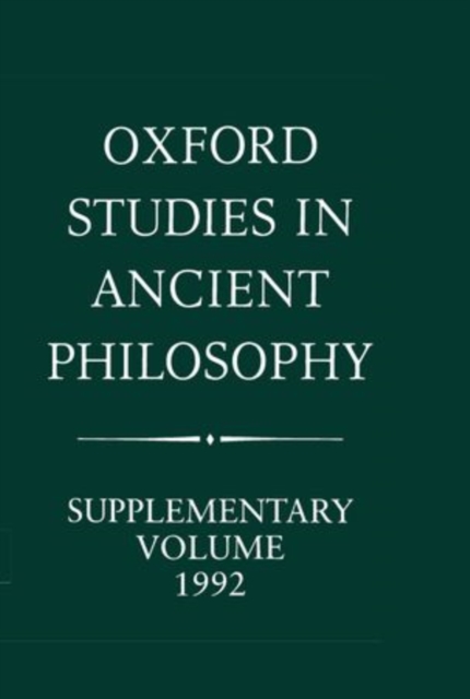 Methods of Interpreting Plato and his Dialogues : Oxford Studies in Ancient Philosophy: Supplementary Volume, 1992, Hardback Book