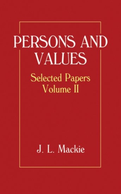 Selected Papers: Volume II: Persons and Values, Hardback Book
