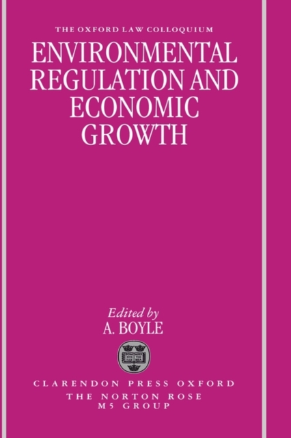 Environmental Regulation and Economic Growth, Hardback Book