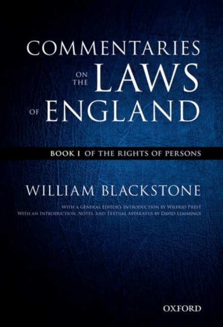 The Oxford Edition of Blackstone's: Commentaries on the Laws of England : Book I, II, III, and IV, Multiple-component retail product Book