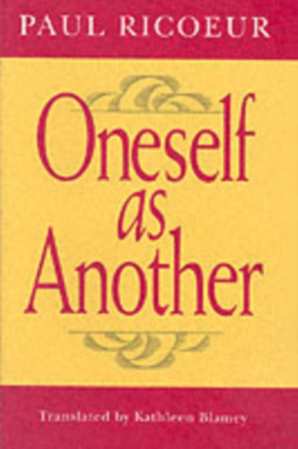Oneself as Another, Paperback / softback Book