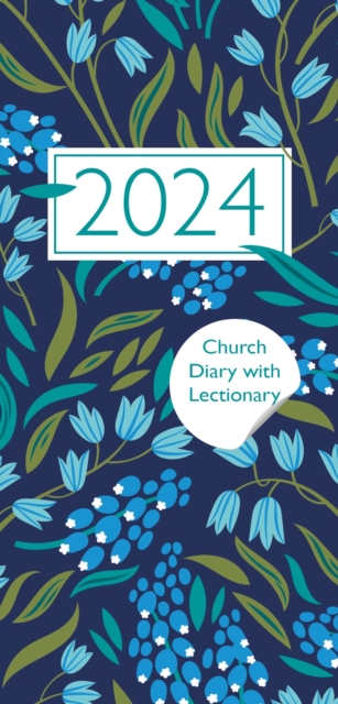 Church Pocket Book and Diary 2024 Navy Floral with Lectionary, Diary or journal Book