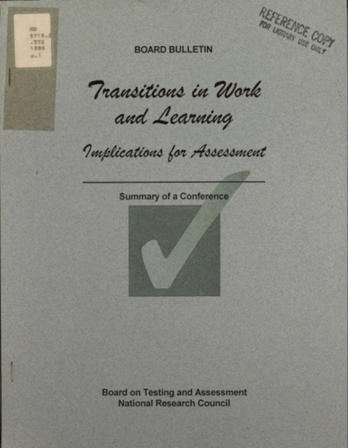 Transitions in Work and Learning : Implications for Assessment, EPUB eBook