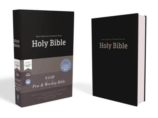 NASB, Pew and Worship Bible, Hardcover, Black, 1995 Text, Comfort Print, Hardback Book
