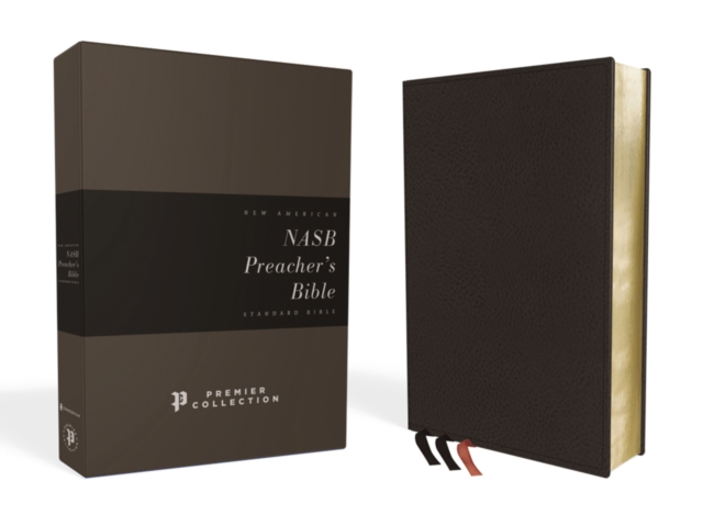 NASB, Preacher's Bible, Premium Goatskin Leather, Black, Premier Collection, Black Letter, 1995 Text, Art Gilded Edges, Comfort Print, Leather / fine binding Book