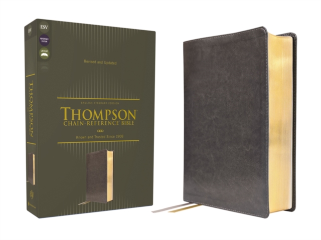 ESV, Thompson Chain-Reference Bible, Leathersoft, Gray, Red Letter, Leather / fine binding Book