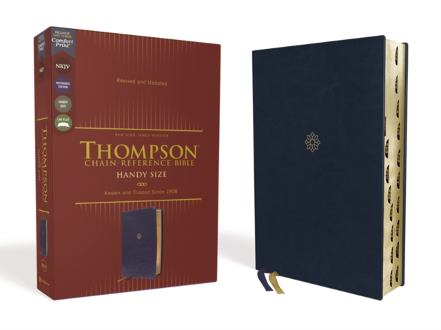 NKJV, Thompson Chain-Reference Bible, Handy Size, Leathersoft, Navy, Red Letter, Thumb Indexed, Comfort Print, Leather / fine binding Book