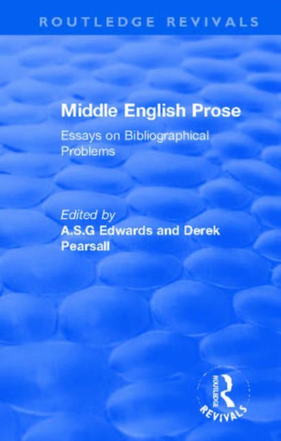 Middle English Prose : Essays on Bibliographical Problems, Hardback Book
