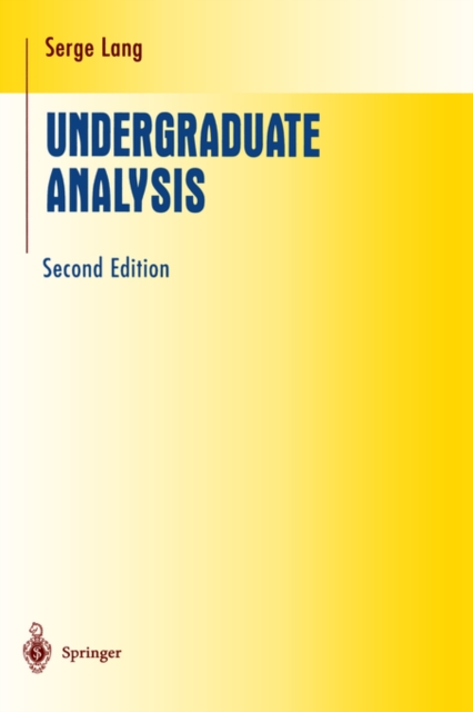 Undergraduate Analysis, Hardback Book