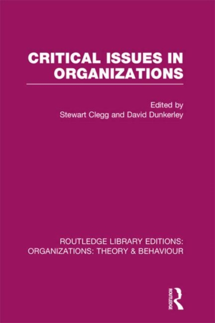 Critical Issues in Organizations (RLE: Organizations), Hardback Book