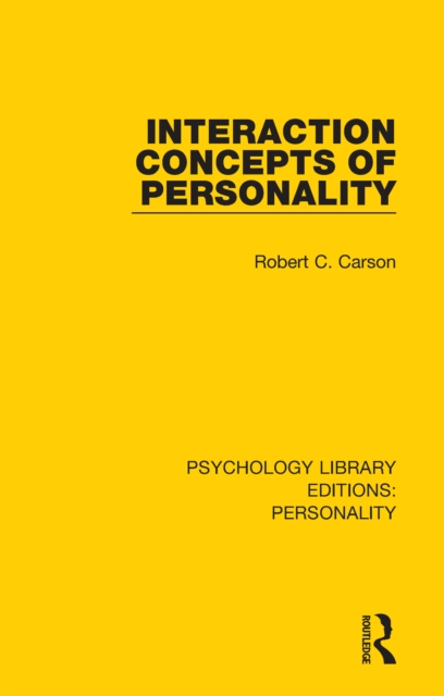 Interaction Concepts of Personality, EPUB eBook