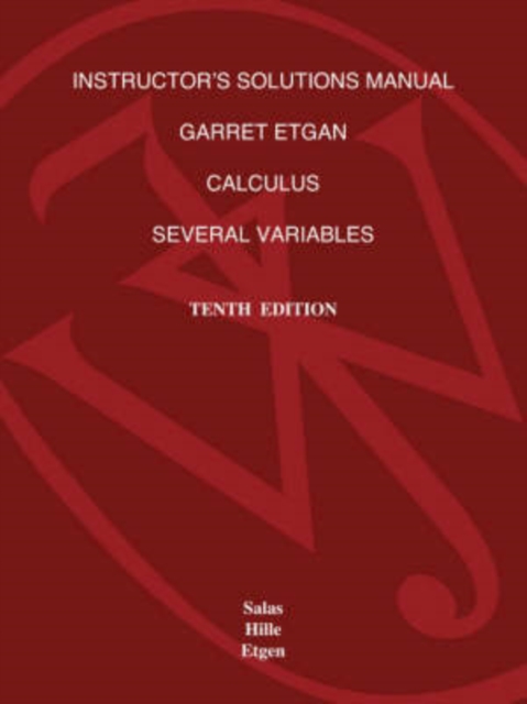 Calculus : One and Several Variables Instructor's Solutions Manual, Paperback / softback Book