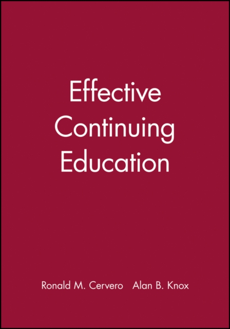 Effective Continuing Education, Paperback / softback Book