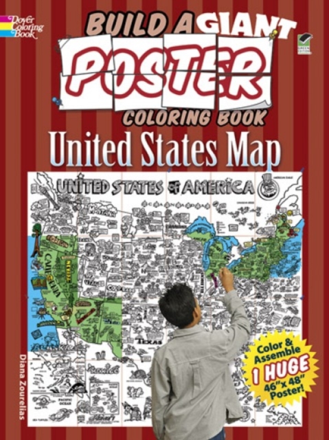 Build a Giant Poster Coloring Book--United States Map, Paperback / softback Book