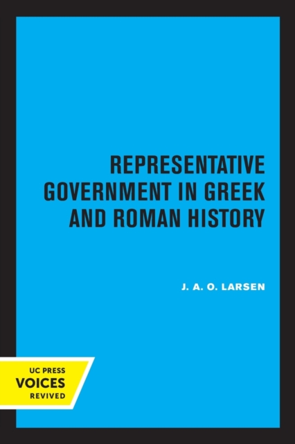 Representative Government in Greek and Roman History, Paperback / softback Book
