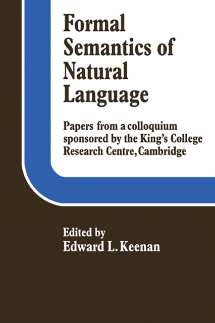 Formal Semantics of Natural Language, Paperback / softback Book