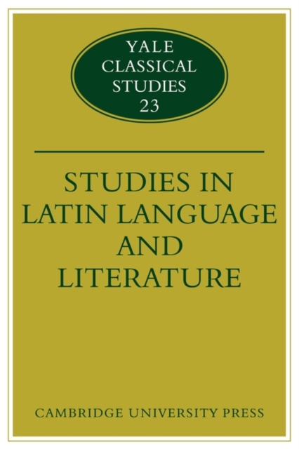Studies in Latin Language and Literature, Paperback / softback Book