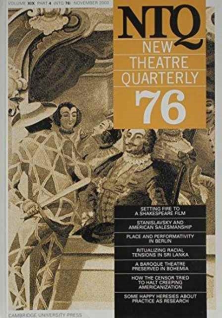 New Theatre Quarterly 76: Volume 19, Part 4, Paperback / softback Book