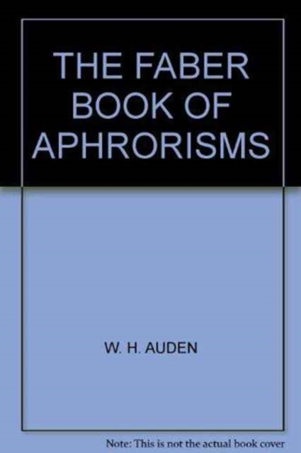 Faber Book of Aphorisms, Paperback / softback Book