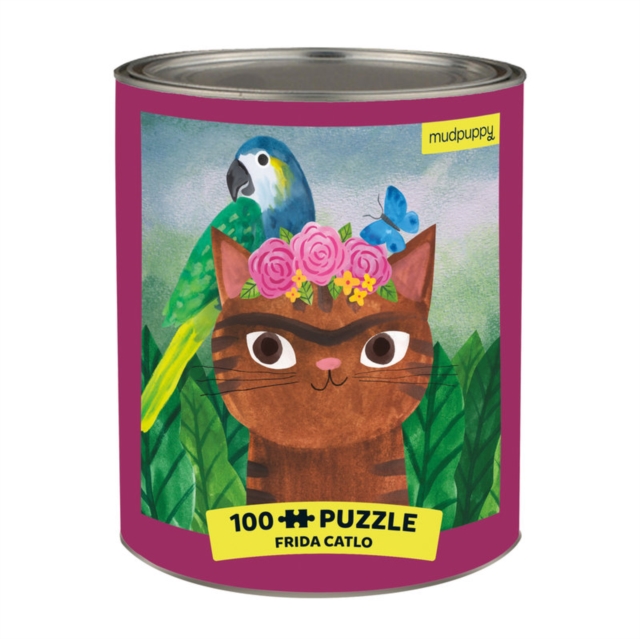 Frida Catlo Artsy Cats 100 Piece Puzzle Tin, Jigsaw Book