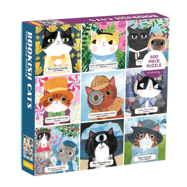 Bookish Cats 500 Piece Family Puzzle, Jigsaw Book
