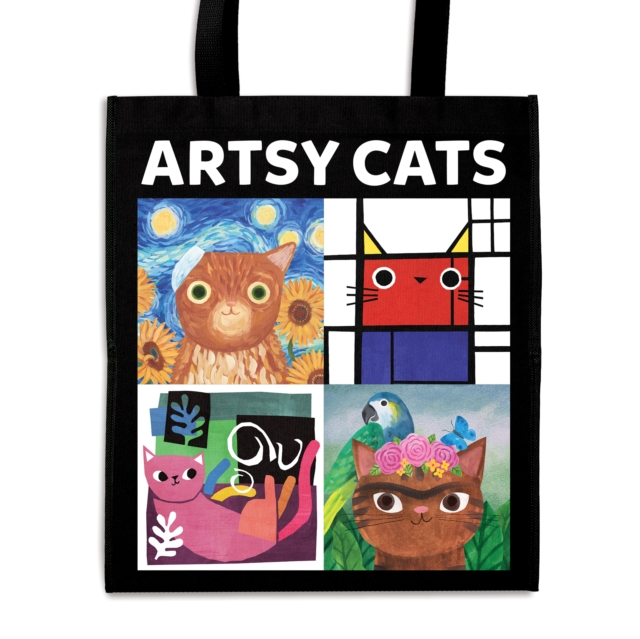Artsy Cats Reusable Shopping Bag, Tote bag Book