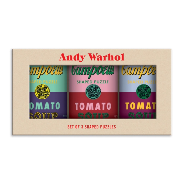 Andy Warhol Soup Cans Set of 3 Shaped Puzzles in Tins, Jigsaw Book