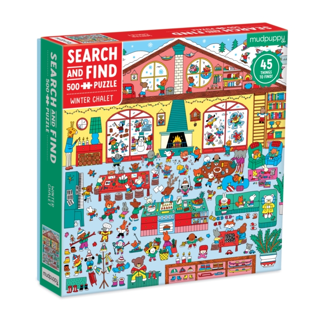 Winter Chalet 500 piece Search & Find Puzzle, Jigsaw Book
