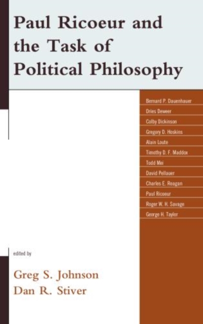 Paul Ricoeur and the Task of Political Philosophy, Hardback Book