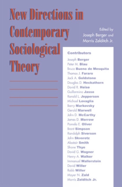 New Directions in Contemporary Sociological Theory, Hardback Book