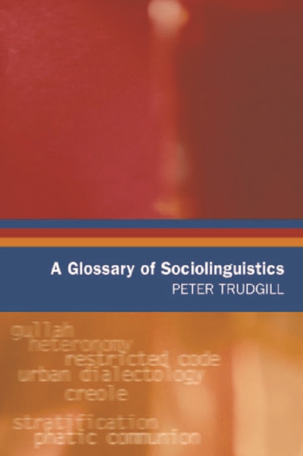 A Glossary of Sociolinguistics, Paperback / softback Book