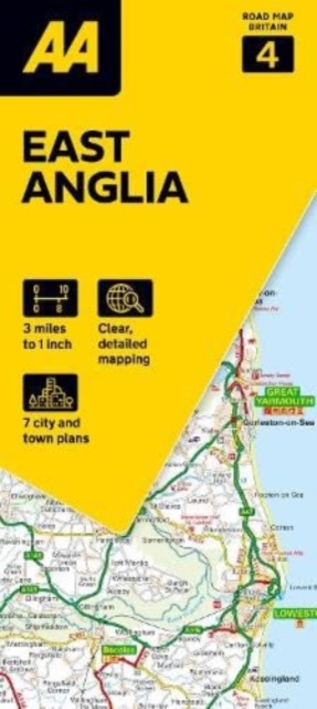 AA Road Map East Anglia, Sheet map, folded Book