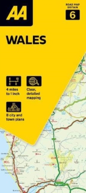 AA Road Map Wales, Sheet map, folded Book