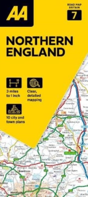AA Road Map Northern England, Sheet map, folded Book