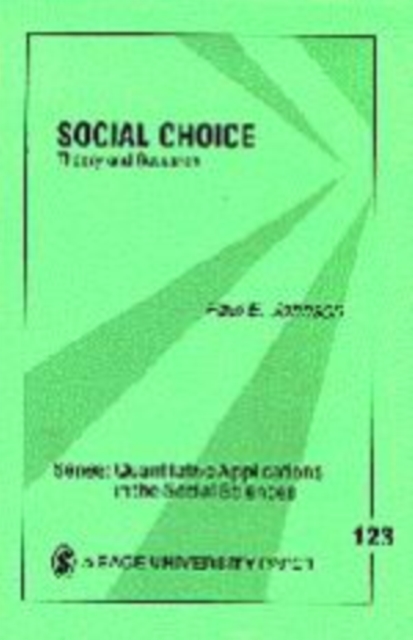 Social Choice : Theory and Research, Paperback / softback Book