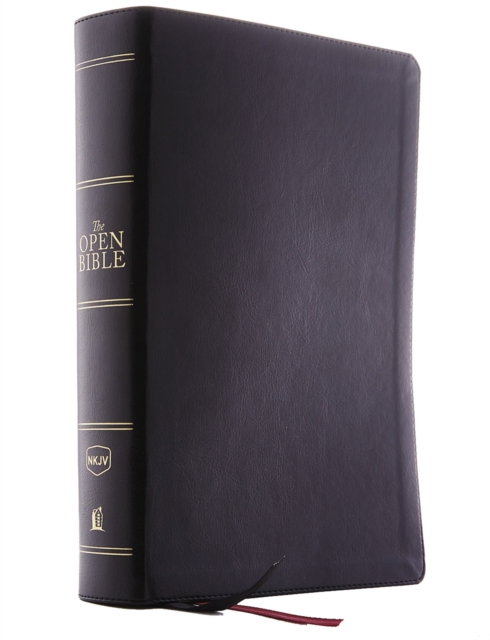 The NKJV, Open Bible, Black Leathersoft, Red Letter, Comfort Print : Complete Reference System, Leather / fine binding Book