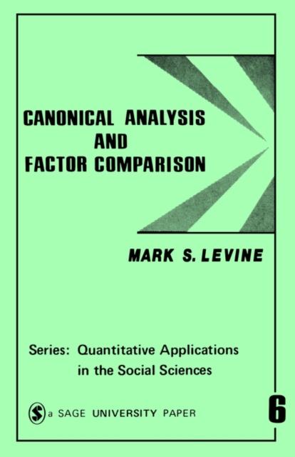 Canonical Analysis and Factor Comparison, Paperback / softback Book