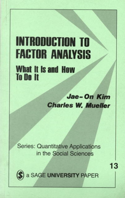 Introduction to Factor Analysis : What It Is and How To Do It, Paperback / softback Book