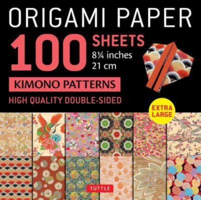 Origami Paper 100 sheets Kimono Patterns 8 1/4" (21 cm) : Extra Large Double-Sided Origami Sheets Printed with 12 Different Patterns (Instructions for 5 Projects Included), Notebook / blank book Book