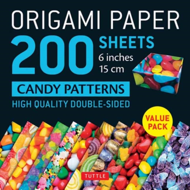 Origami Paper 200 sheets Candy Patterns 6" (15 cm) : Tuttle Origami Paper: Double Sided Origami Sheets Printed with 12 Different Designs (Instructions for 6 Projects Included), Notebook / blank book Book