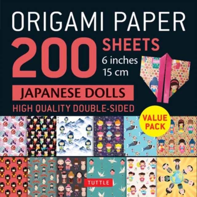 Origami Paper 200 sheets Japanese Dolls 6" (15 cm) : Tuttle Origami Paper: Double Sided Origami Sheets Printed with 12 Different Designs (Instructions for 6 Projects Included), Notebook / blank book Book