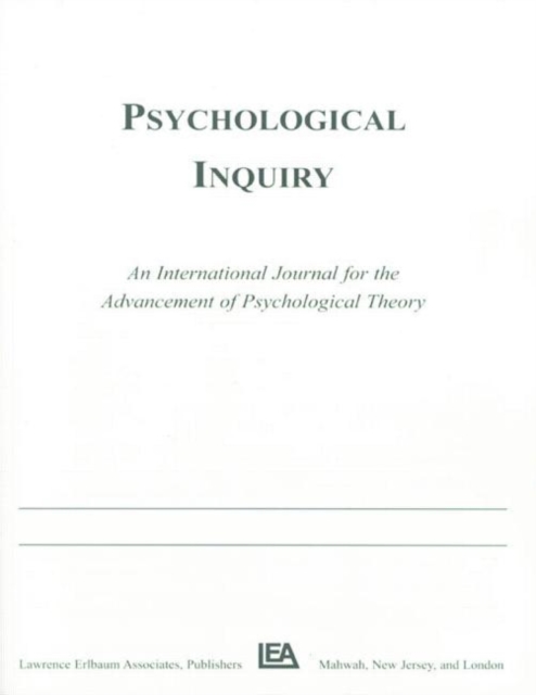 Religion and Psychology : A Special Issue of Psychological Inquiry, Paperback / softback Book