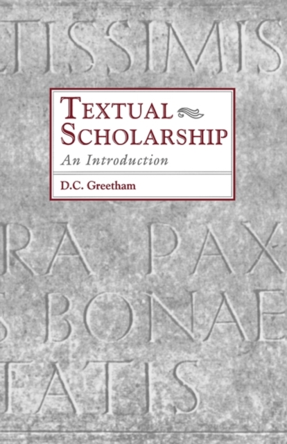 Textual Scholarship : An Introduction, Paperback / softback Book